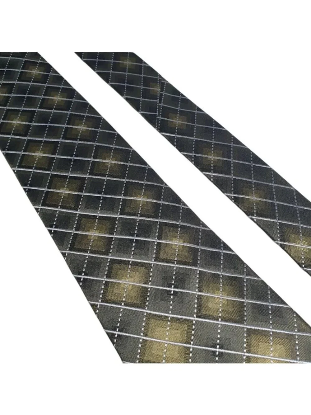 Green Blue Croft Barrow Stain Resistant Necktie Vintage Office Work Dad Gift